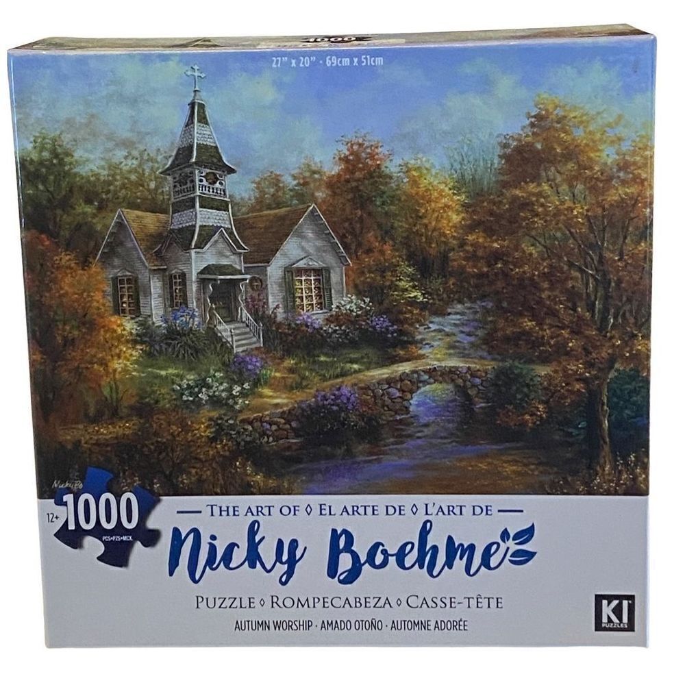 Nicky Boehme "AUTUMN WORSHIP" 1000 Piece Puzzle - NWT / Sealed